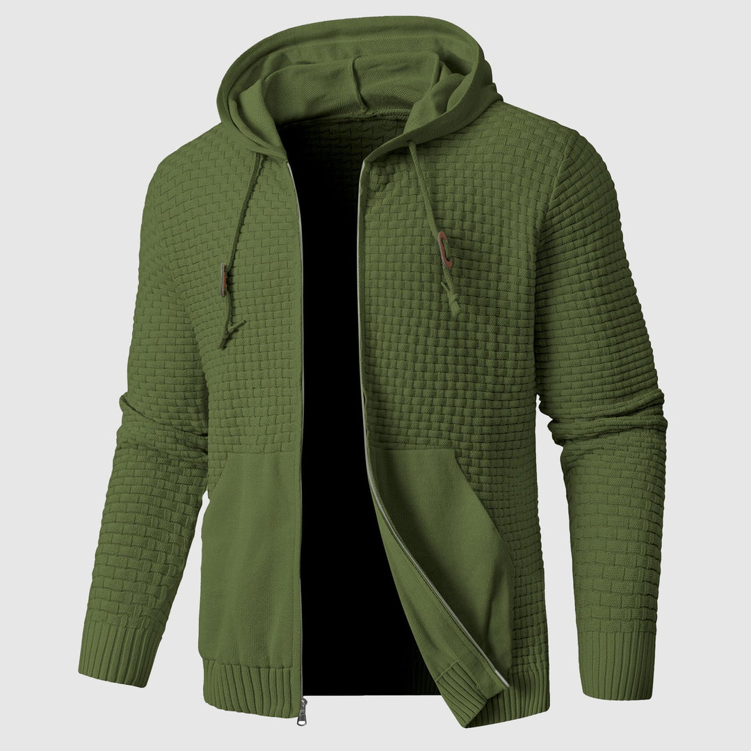 Gideon - Men's Quilted Zip Hoodie with Kangaroo Pocket