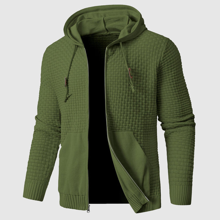 Gideon - Men's Quilted Zip Hoodie with Kangaroo Pocket