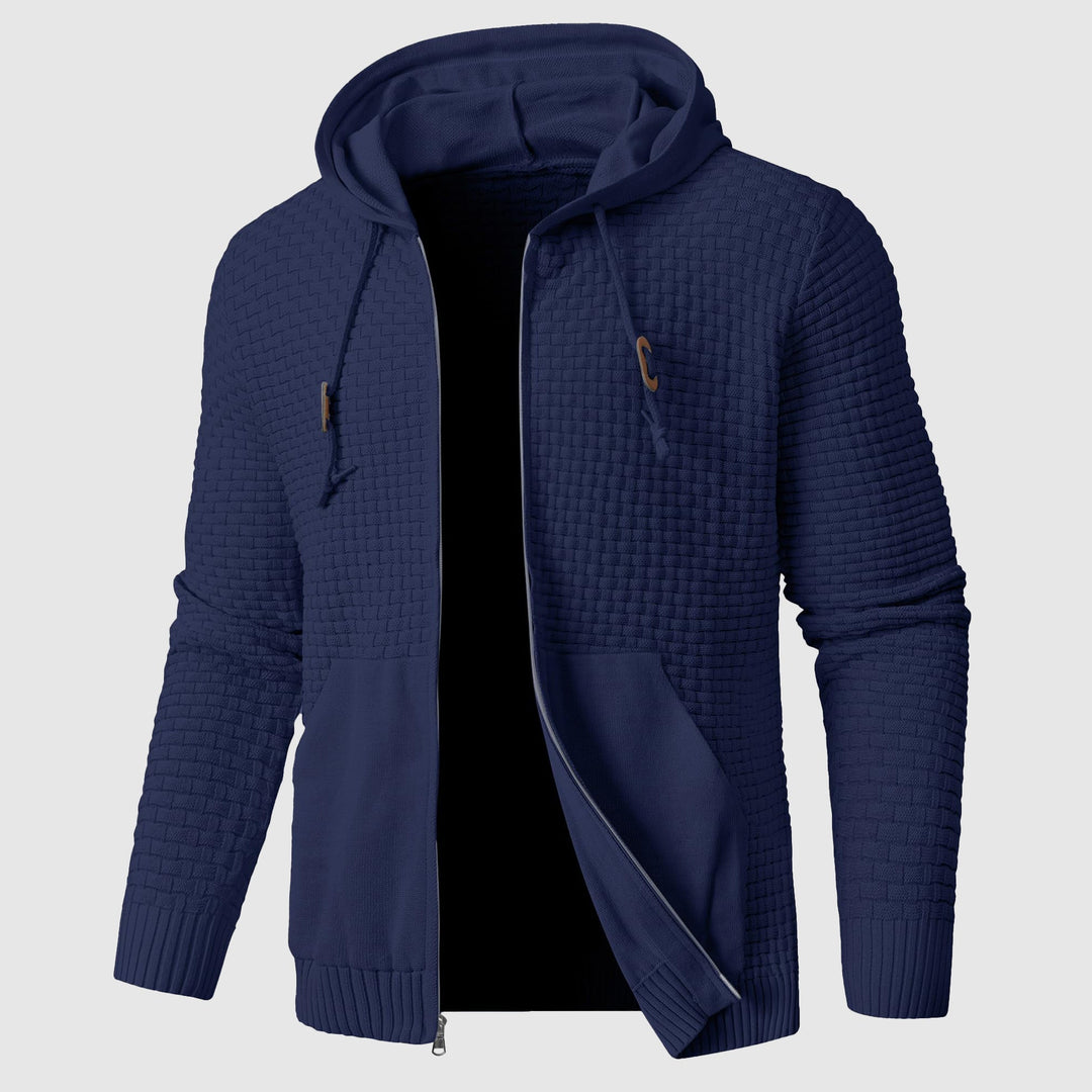 Gideon - Men's Quilted Zip Hoodie with Kangaroo Pocket
