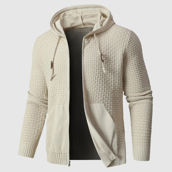 Gideon - Men's Quilted Zip Hoodie with Kangaroo Pocket