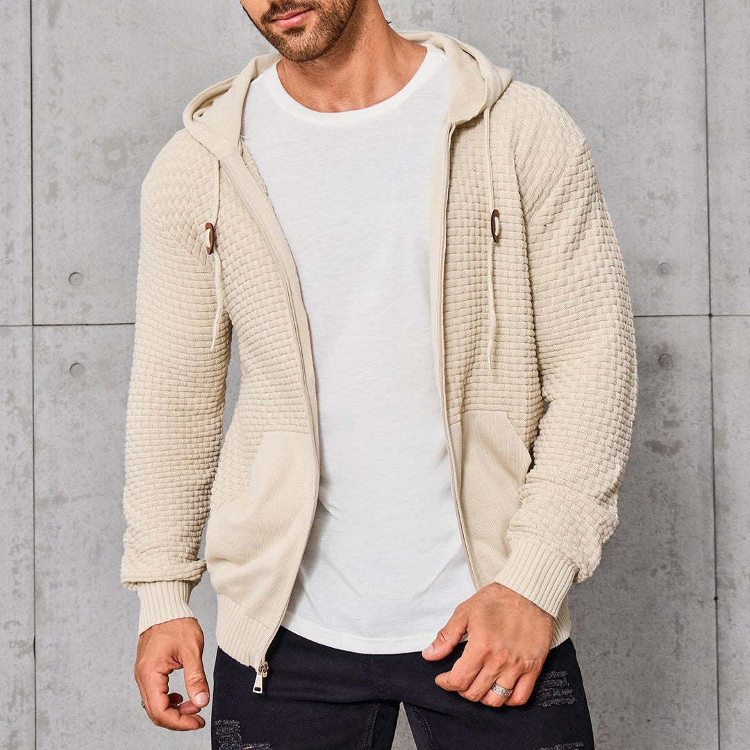 Gideon - Men's Quilted Zip Hoodie with Kangaroo Pocket