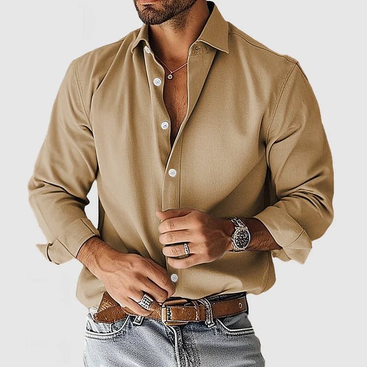 Harlan - Men's Notch-Collar Cotton Dress Shirt
