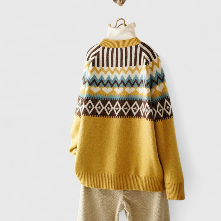 Hazel - Women's Patterned Button-Front Cardigan