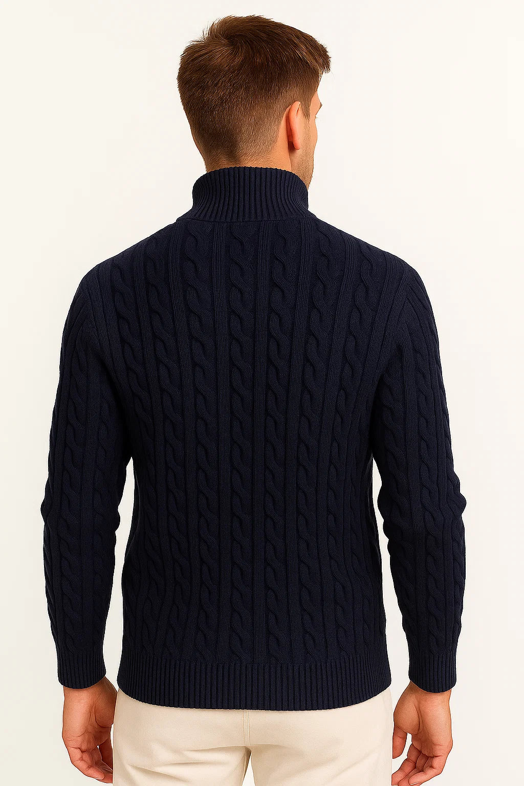 Joshua - Men's Cable-Knit Quarter-Zip Pullover