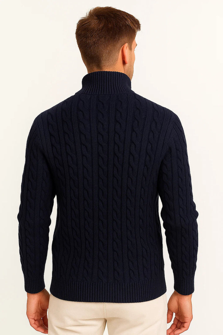Joshua - Men's Cable-Knit Quarter-Zip Pullover