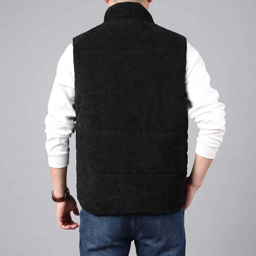 Kellan - Men's Corduroy Puffer Vest with Cargo Pockets