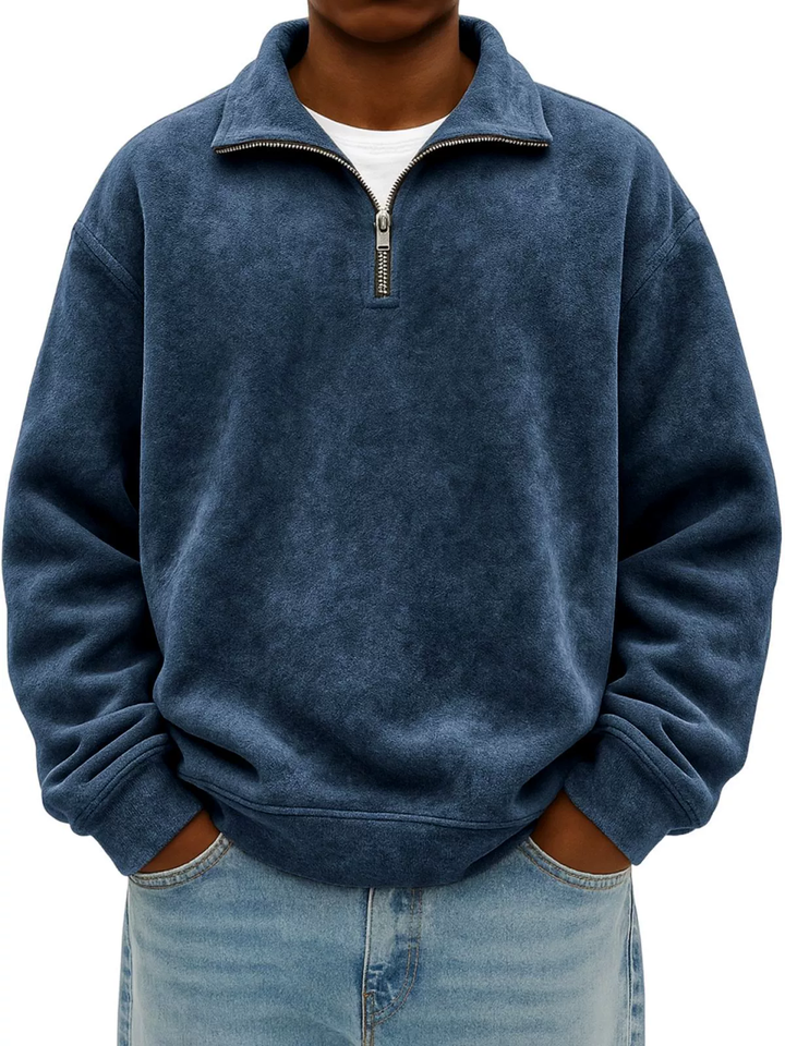 Lincoln - Men's Half-Zip Heathered Sweatshirt