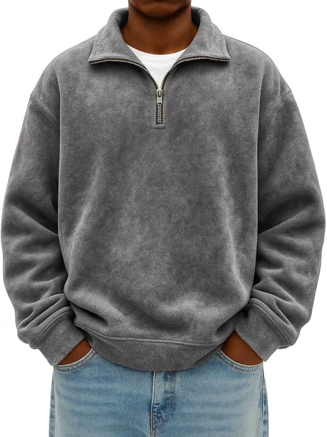 Lincoln - Men's Half-Zip Heathered Sweatshirt