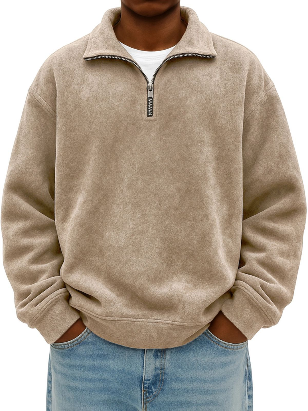 Lincoln - Men's Half-Zip Heathered Sweatshirt