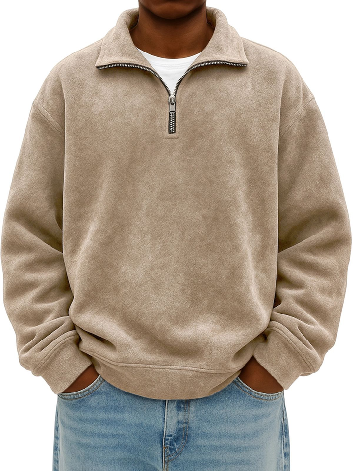 Lincoln - Men's Half-Zip Heathered Sweatshirt