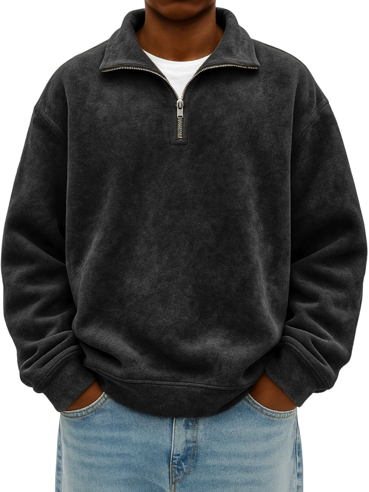 Lincoln - Men's Half-Zip Heathered Sweatshirt