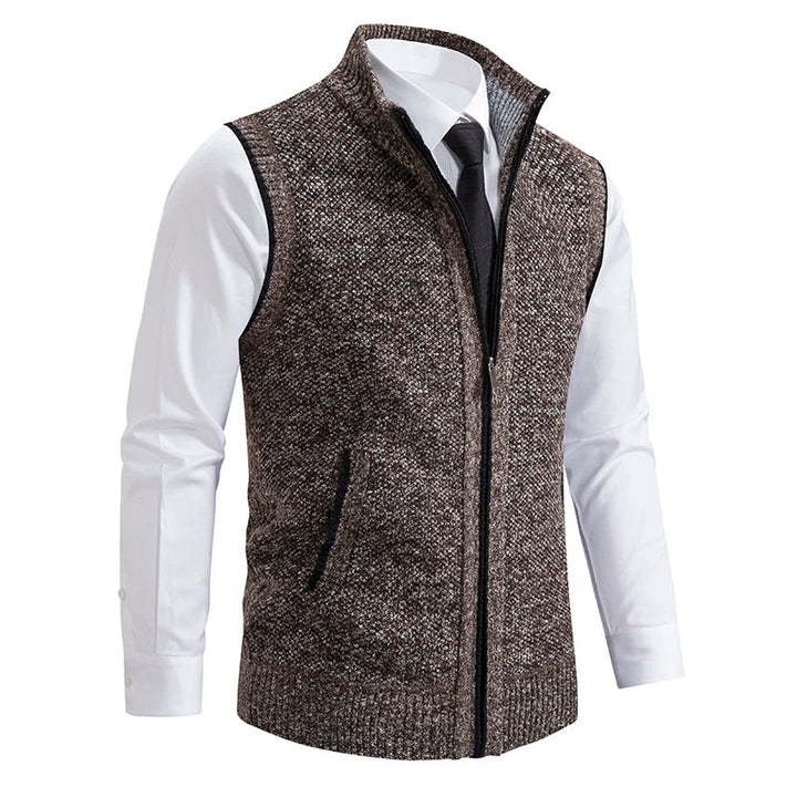 Louie - Men's Men's Textured Knit Zip-Up Vest