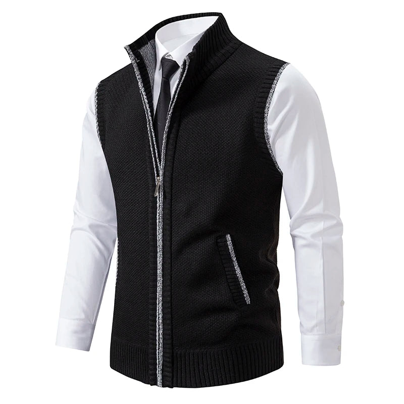 Louie - Men's Men's Textured Knit Zip-Up Vest