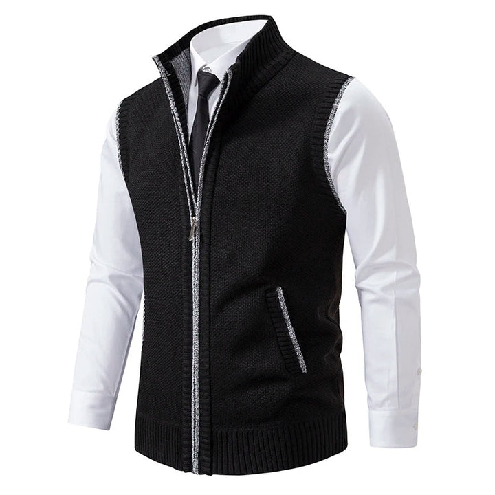 Louie - Men's Men's Textured Knit Zip-Up Vest
