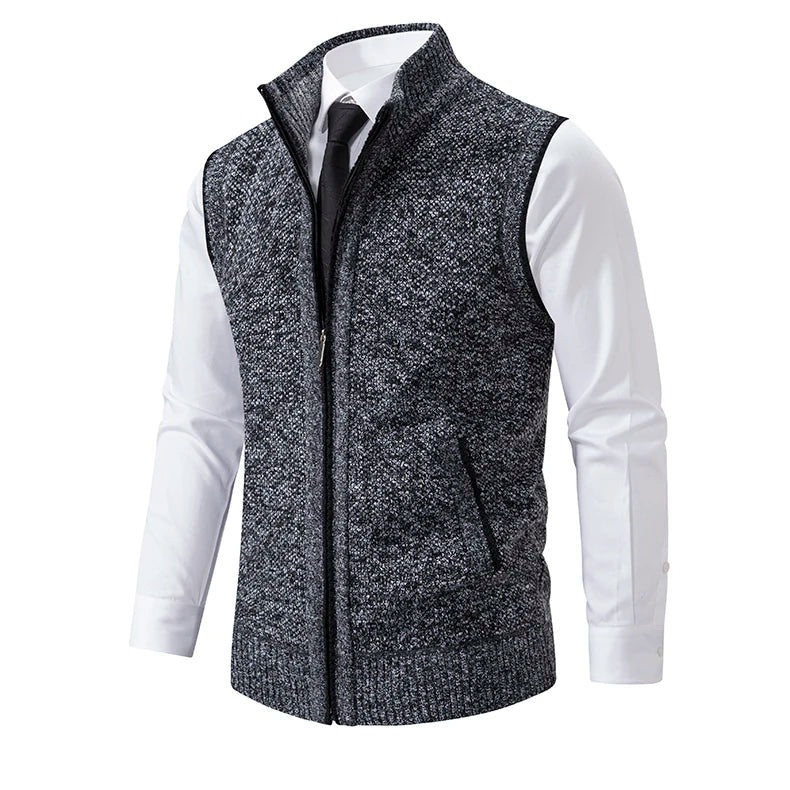 Louie - Men's Men's Textured Knit Zip-Up Vest