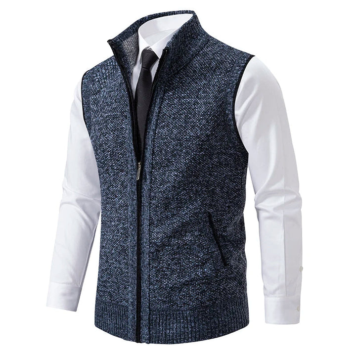 Louie - Men's Men's Textured Knit Zip-Up Vest