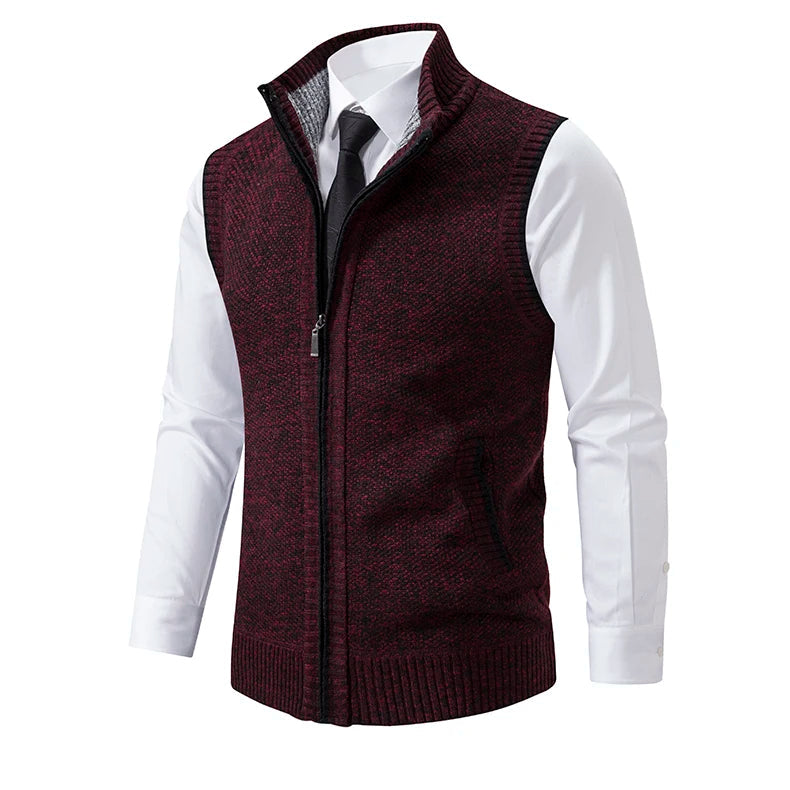 Louie - Men's Men's Textured Knit Zip-Up Vest