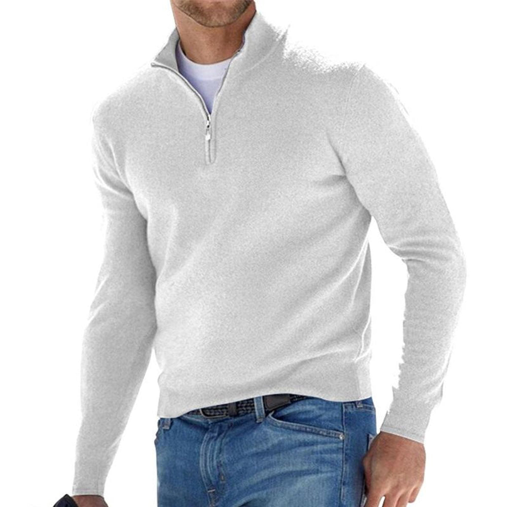 Lucian - Men's Half-Zip Knit Sweater with Ribbed Trim