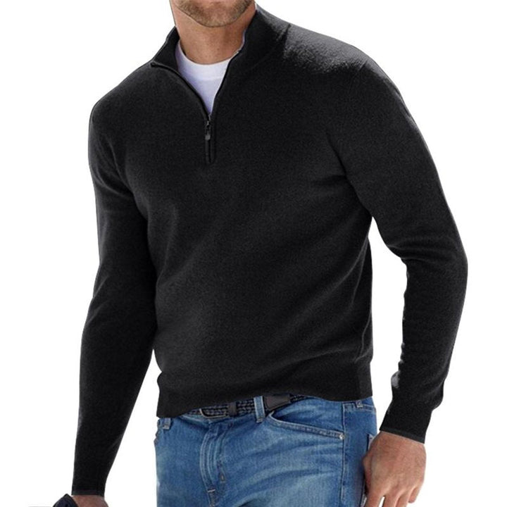 Lucian - Men's Half-Zip Knit Sweater with Ribbed Trim