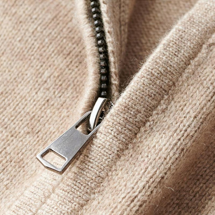 Lucian - Men's Half-Zip Knit Sweater with Ribbed Trim
