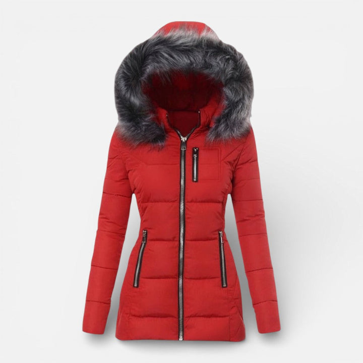 Lucinda - Women's Quilted Puffer Jacket with Faux-Fur Hood Trim