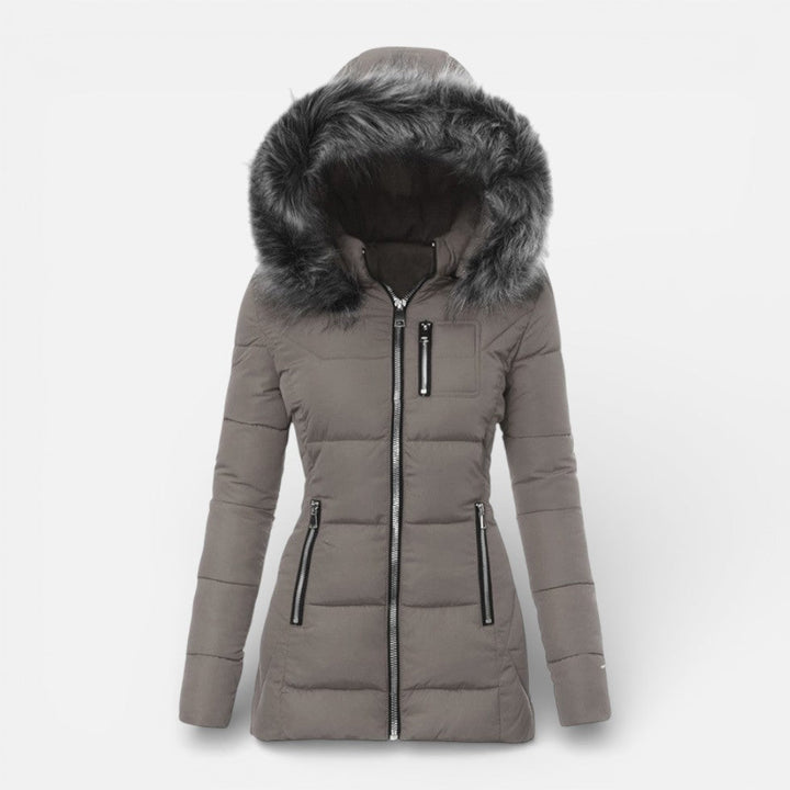 Lucinda - Women's Quilted Puffer Jacket with Faux-Fur Hood Trim