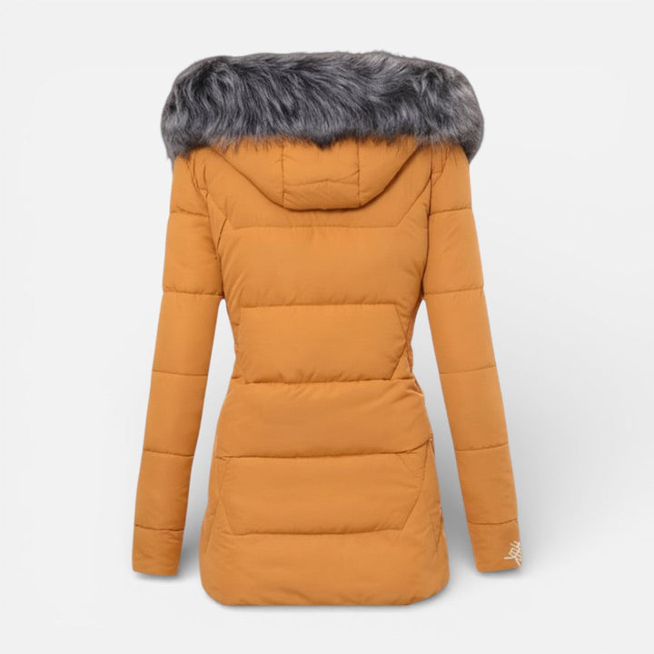Lucinda - Women's Quilted Puffer Jacket with Faux-Fur Hood Trim