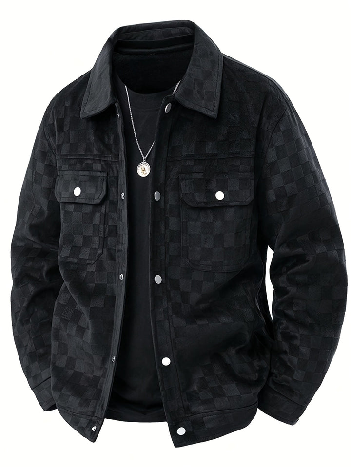 Mark - Men's Checkered Button-Front Utility Jacket