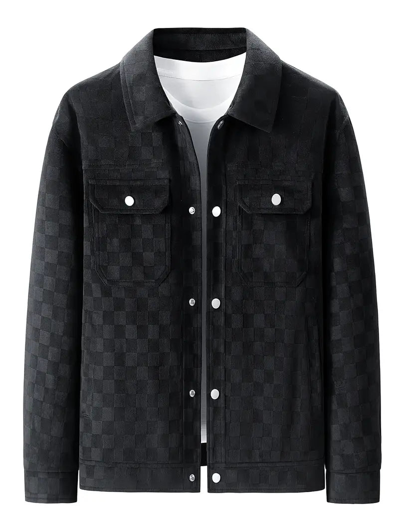 Mark - Men's Checkered Button-Front Utility Jacket