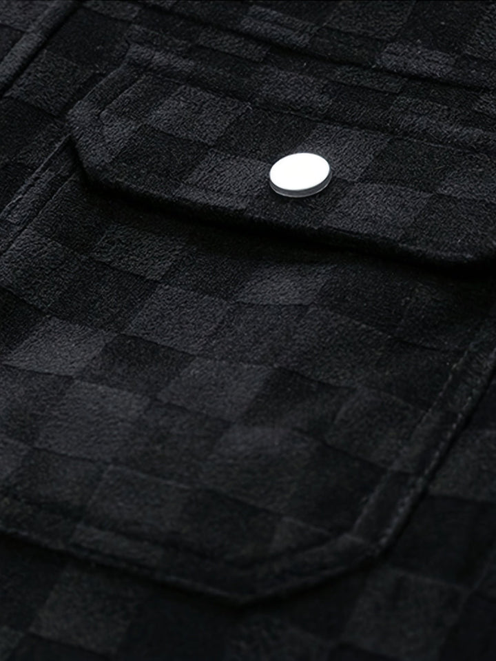 Mark - Men's Checkered Button-Front Utility Jacket