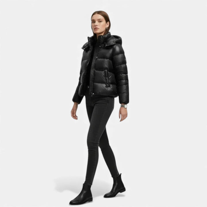 Michelle - Women's Quilted Puffer Jacket with Detachable Hood