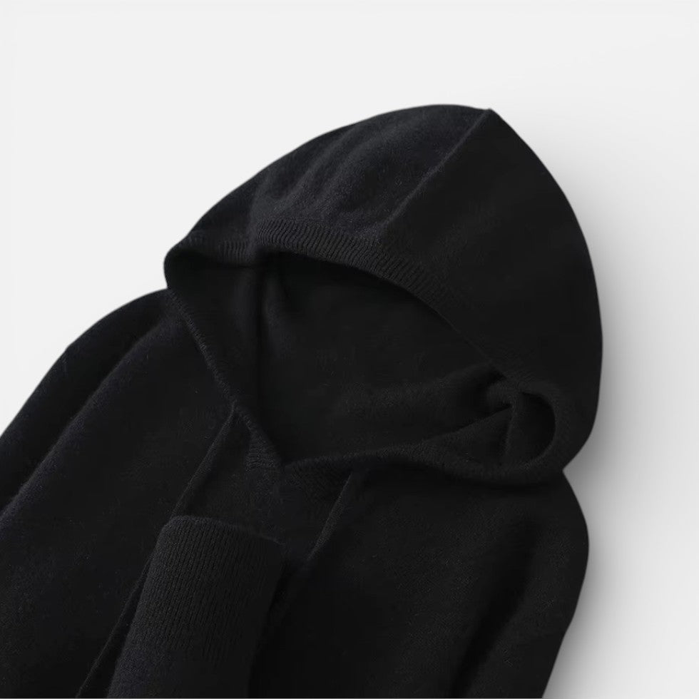 Rose - Women's Cashmere Hoodie with Ribbed Cuffs