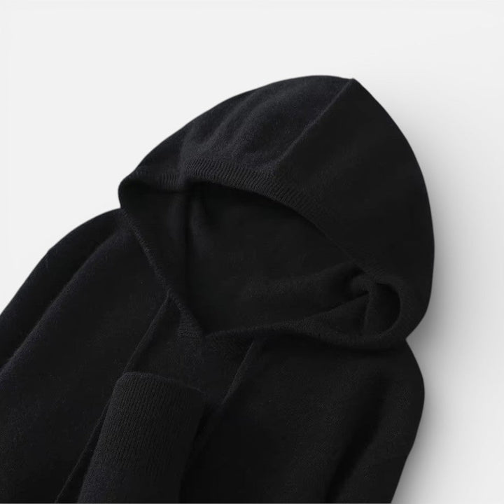 Rose - Women's Cashmere Hoodie with Ribbed Cuffs