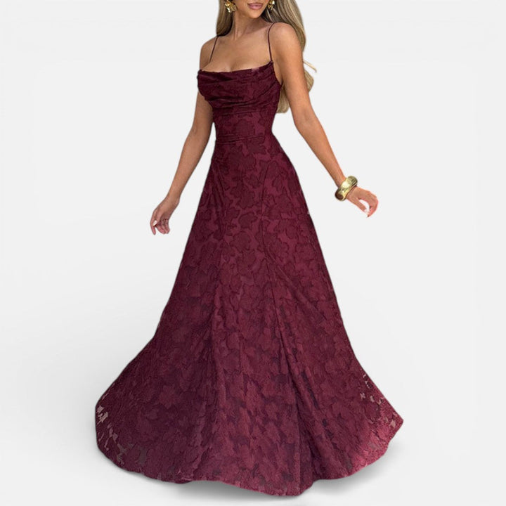 Rosemary - Women's Lace Maxi Dress with Spaghetti Straps