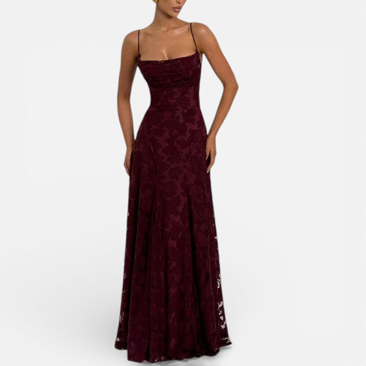 Rosemary - Women's Lace Maxi Dress with Spaghetti Straps
