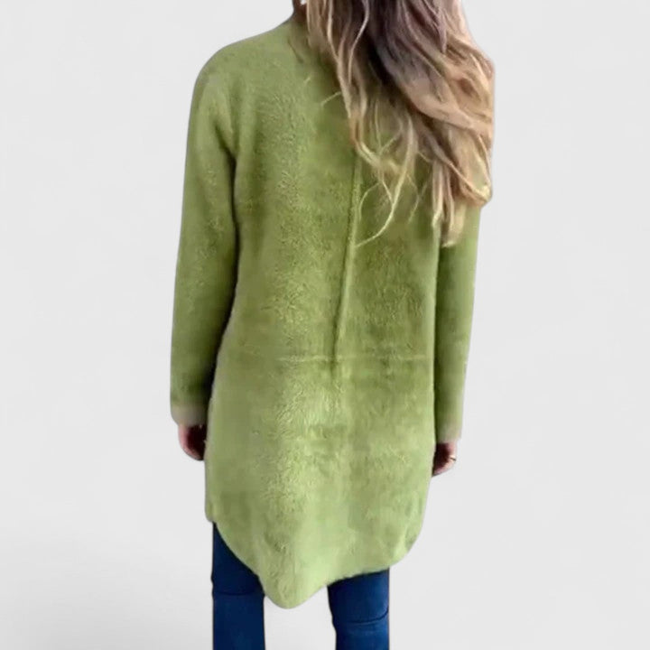 Thea - Women's Longline Button-Front Cardigan