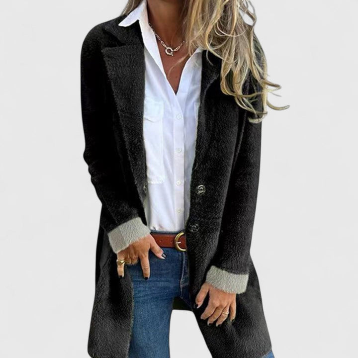Thea - Women's Longline Button-Front Cardigan