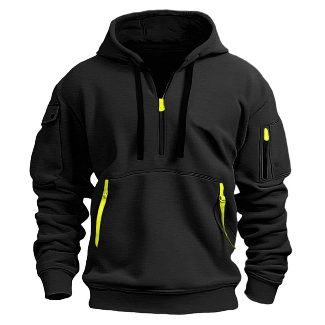 Tobias - Men's Half-Zip Hoodie with Cargo Pockets